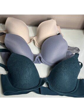 Aerie 3 Bras Bundle Smoothez Real Free Full Coverage Underwire Intimates Wom 32C